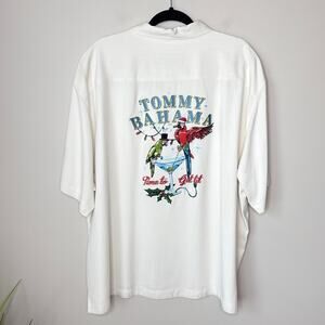 Tommy Bahama 100% Silk Time‎ to Get Lit Camp Shirt 3XL Holiday Embroidered